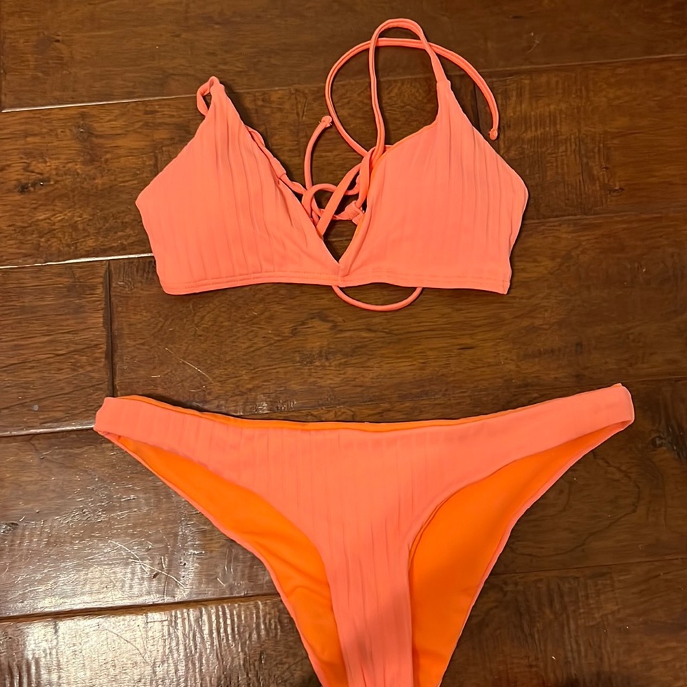 orange swim suit